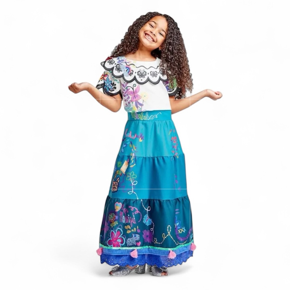 Authentic Disney Encanto Mirabel Floral Embroidered Costume Dress Size 5/6